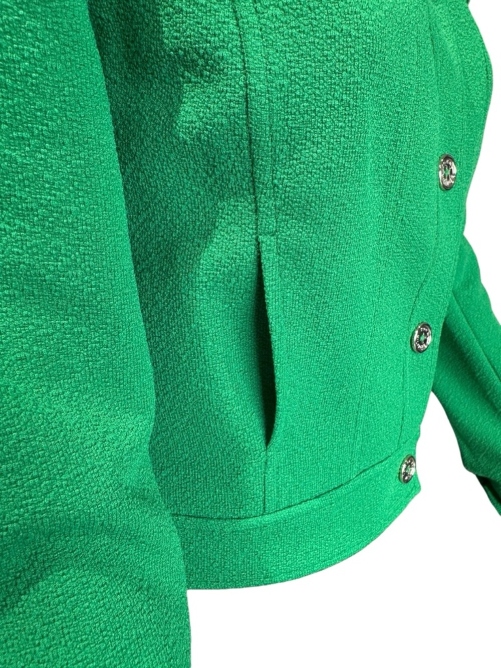 Tommy Hilfiger Long Sleeve Bright Green Cropped Button Jacket Size 6 - Picture 6 of 11